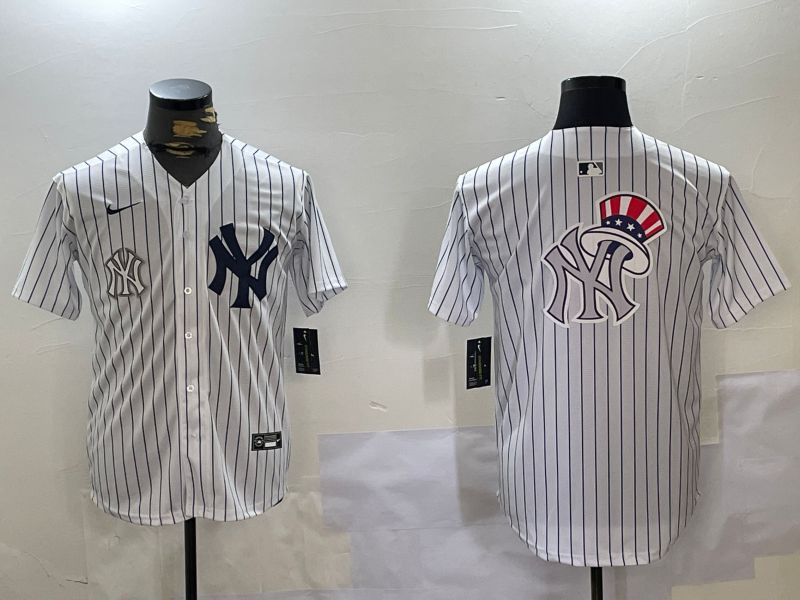 Men New York Yankees Blank White stripe Game 2024 Nike MLB Jersey style 102714->new york yankees->MLB Jersey